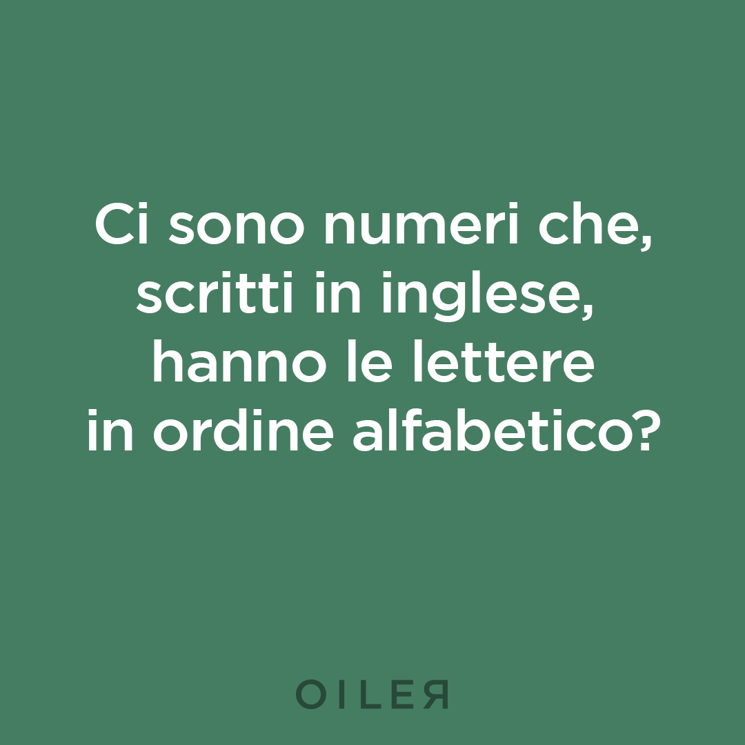 numeri scritti in inglese lettere in ordine alfabetico