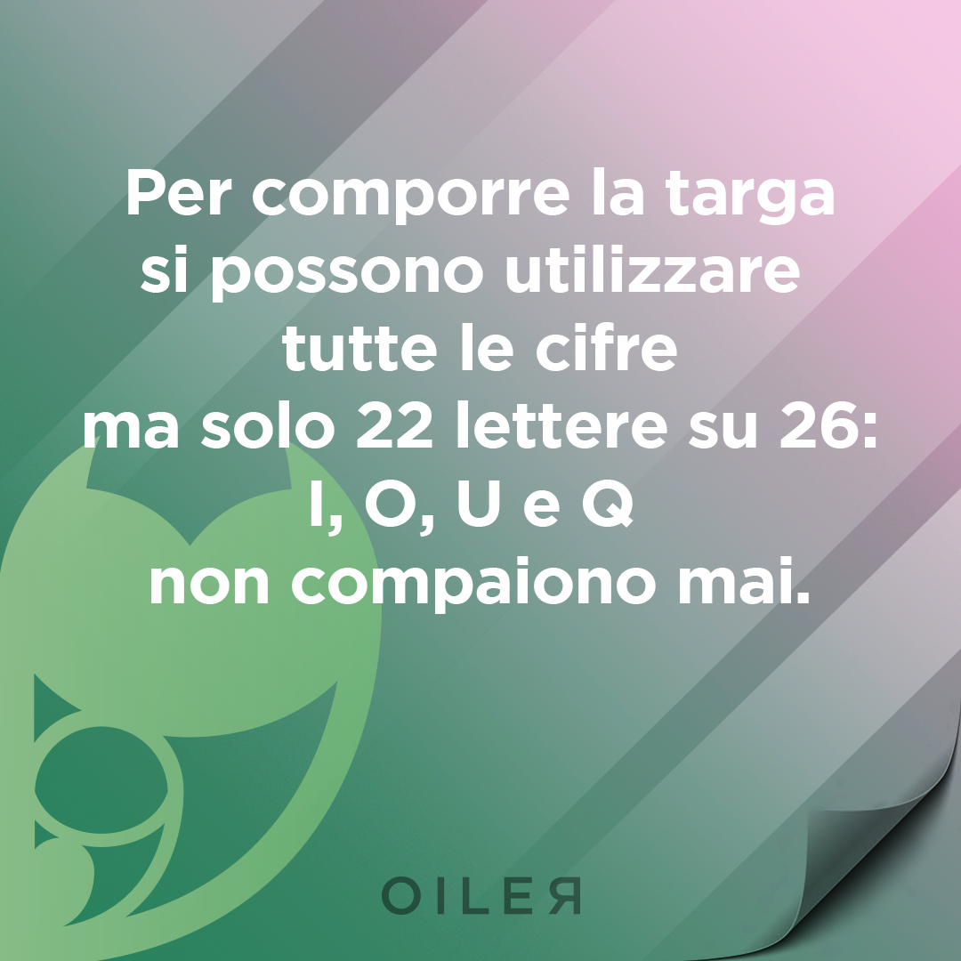 22 lettere per fare targa