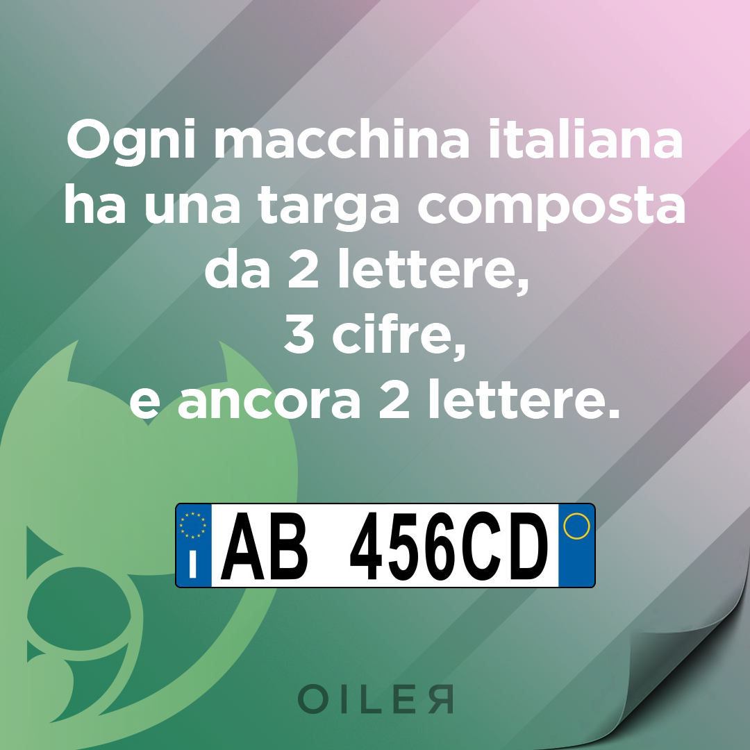 ogni macchina italiana targa