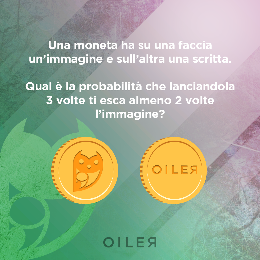 moneta immagine scritta probabilità tre volte testa